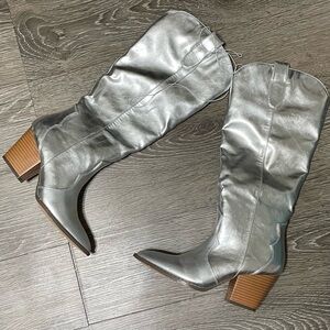 Silver Cowboy Boots